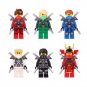 6pcs Ninjago Masters of Spinjitzu Minifigures Kai Jay Cole Zane