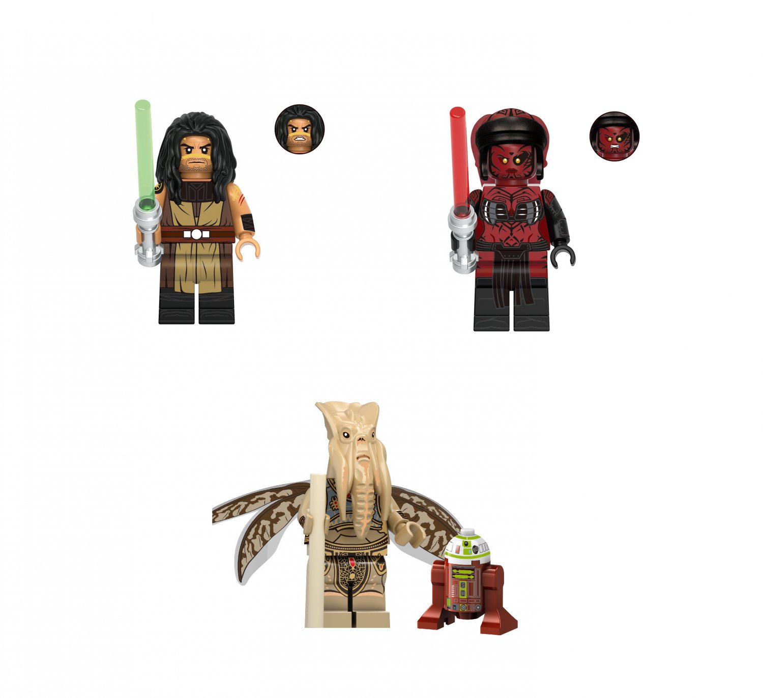 Quinlan Vos Darth Talon Poggle Minifigures Star Wars movie Sets