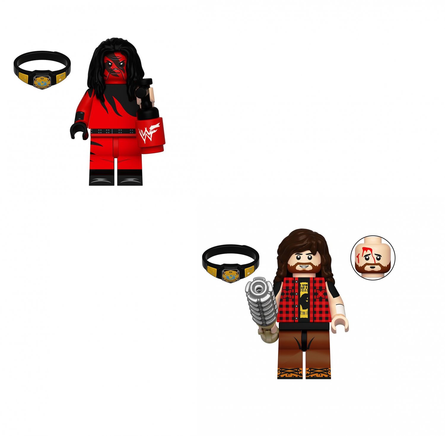 Mick Foley and Kane Minifigures World Wrestling Championships Sets