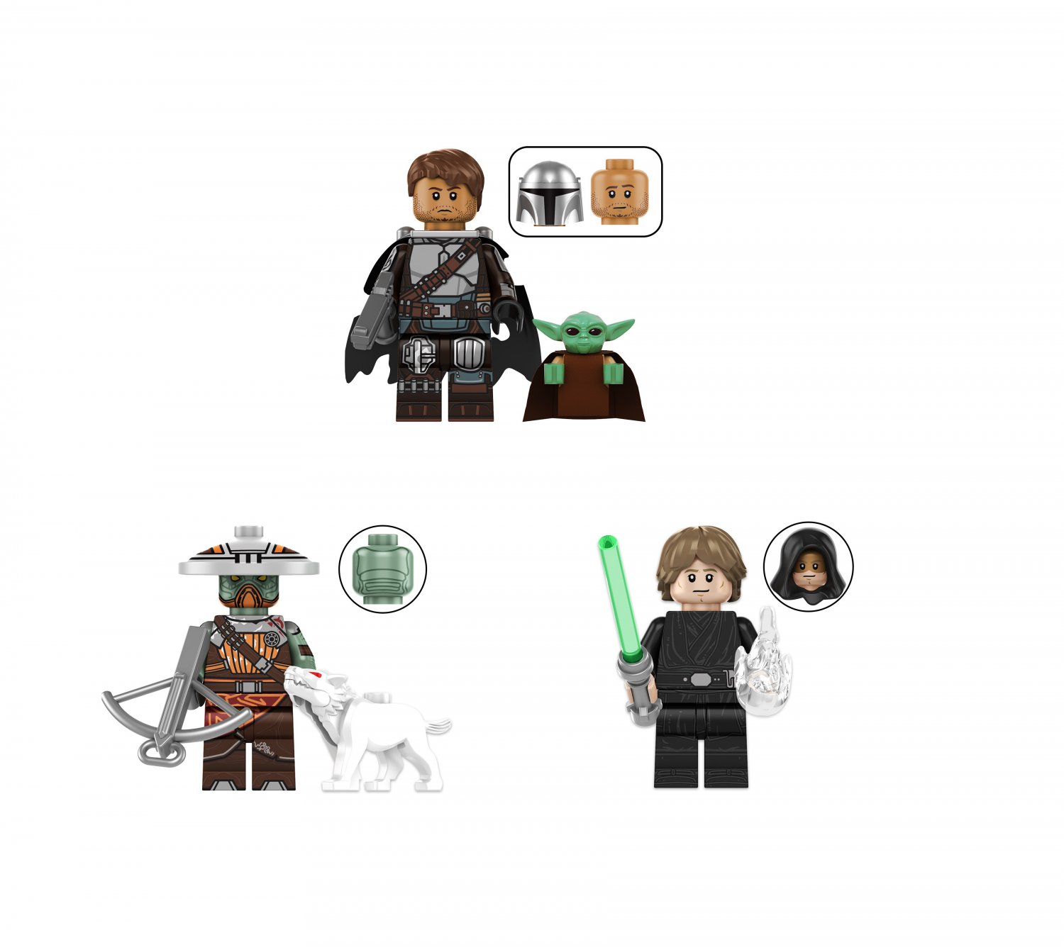 Din Djarin Embo Luke Minifigures The Mandalorian and Grogu movie Sets