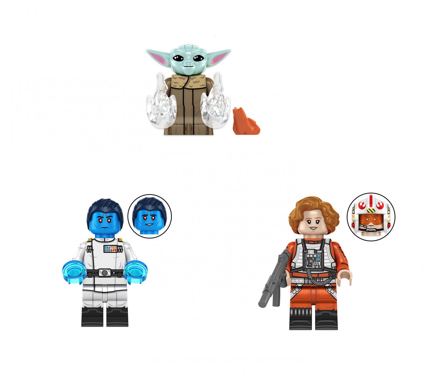 Thrawn Colonel Ward Grogu Minifigures The Mandalorian and Grogu movie Sets