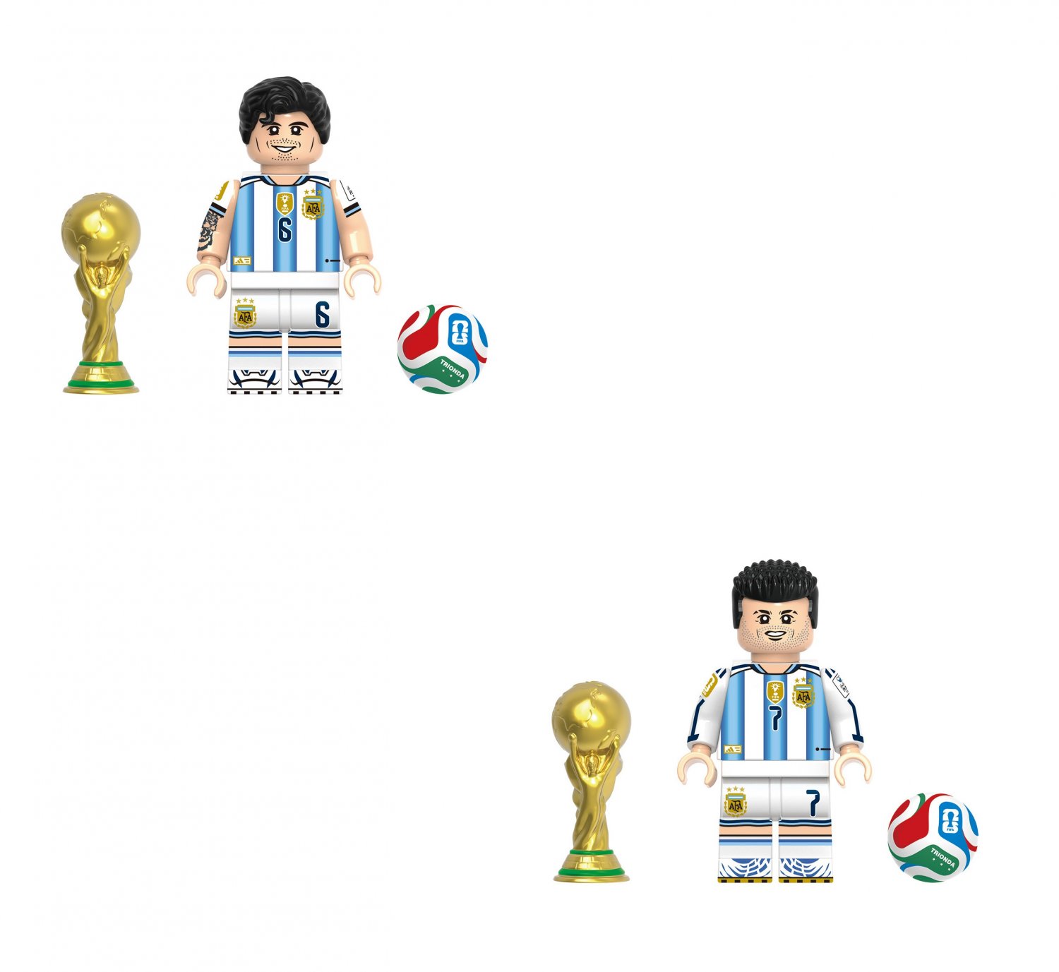 De Paul and Lisandro Martinez Minifigures Argentine football team Sets