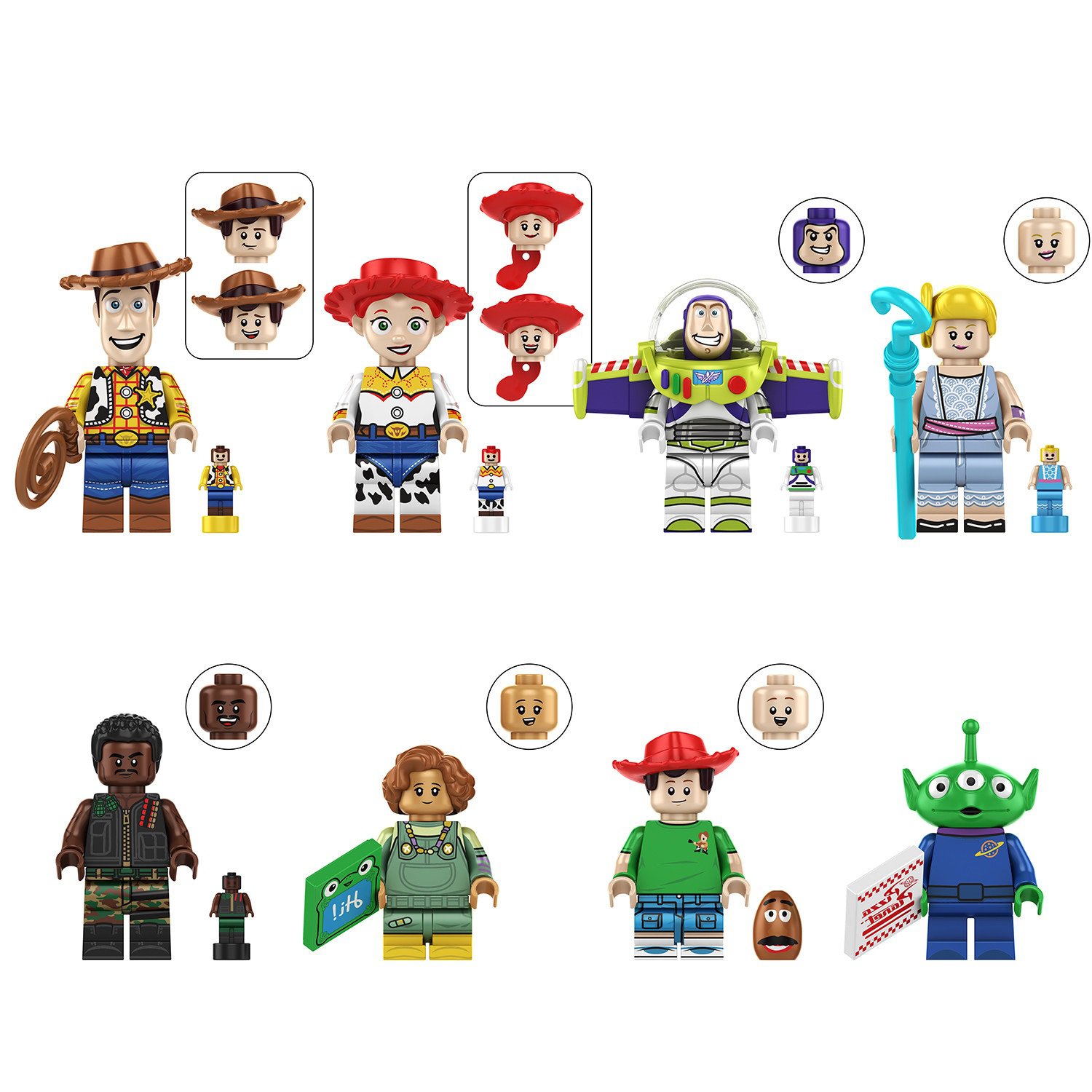 Buzz Lightyear Bo Peep Bonnie Combat Carl Andy Minifigures Toy Story Sets