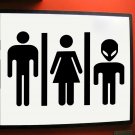 New Funny Alien Toilet Sign Diy Door Sticker Decal 356 Bathroom Door Sign