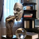 New Retro Meditators Abstract Sculpture Man Smoking Cigar Creative Face Statue
