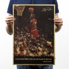 Michael Jordan Not Give Up Vintage Kraft Paper Poster Home Wall Decoration Art