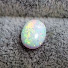 White Opal Loose Created Gemstone Beads Oval Shape Flat Base Cabochon Stone
