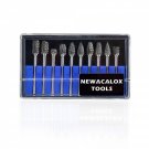 10Pcs Dremel Carbide Burrs Drill Bit Set Rotary Burr Micro Drill Bits