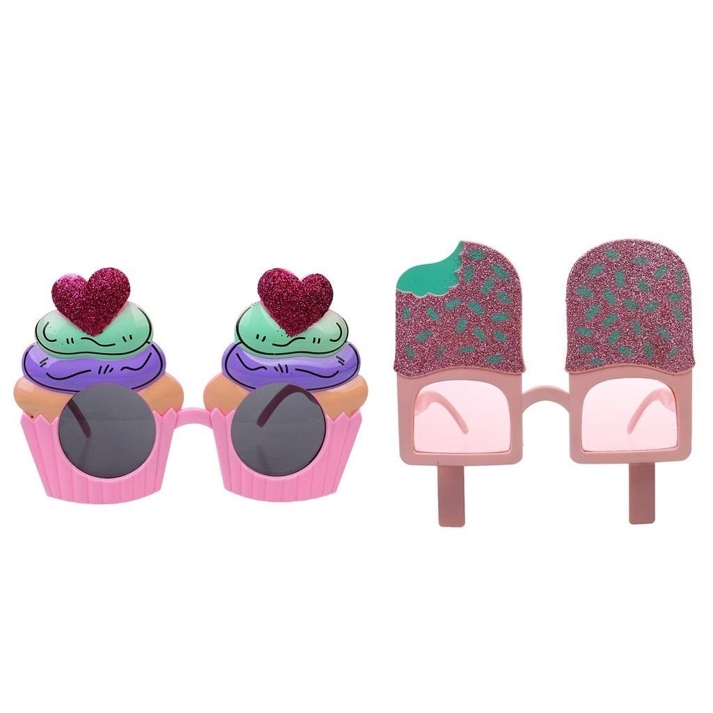2pcs/Set Ice Pop Lolly Cupcake Party Glasses Sunglasses Fancy Dress Costume