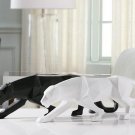 Modern Abstract Black Panther Sculpture Geometric Resin Leopard Statue Wildlife