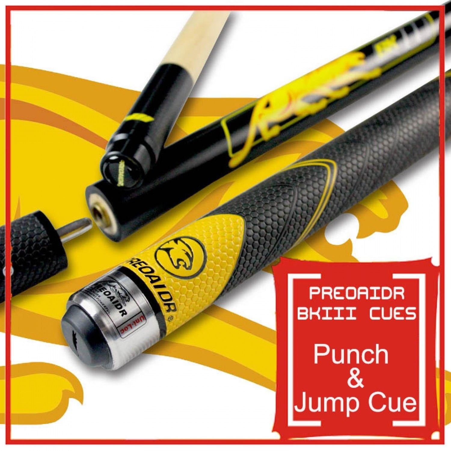 Three Sections Bk3 Pool Punch & Jump Cue 13Mm Tip Sport Handle 148.5Cm Length