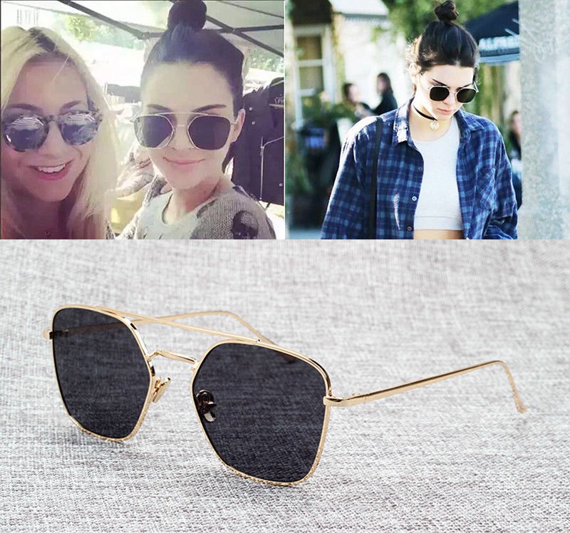 Kendall Jenner Style Square Aviator Sunglasses Women Brand Design Sun Glasses