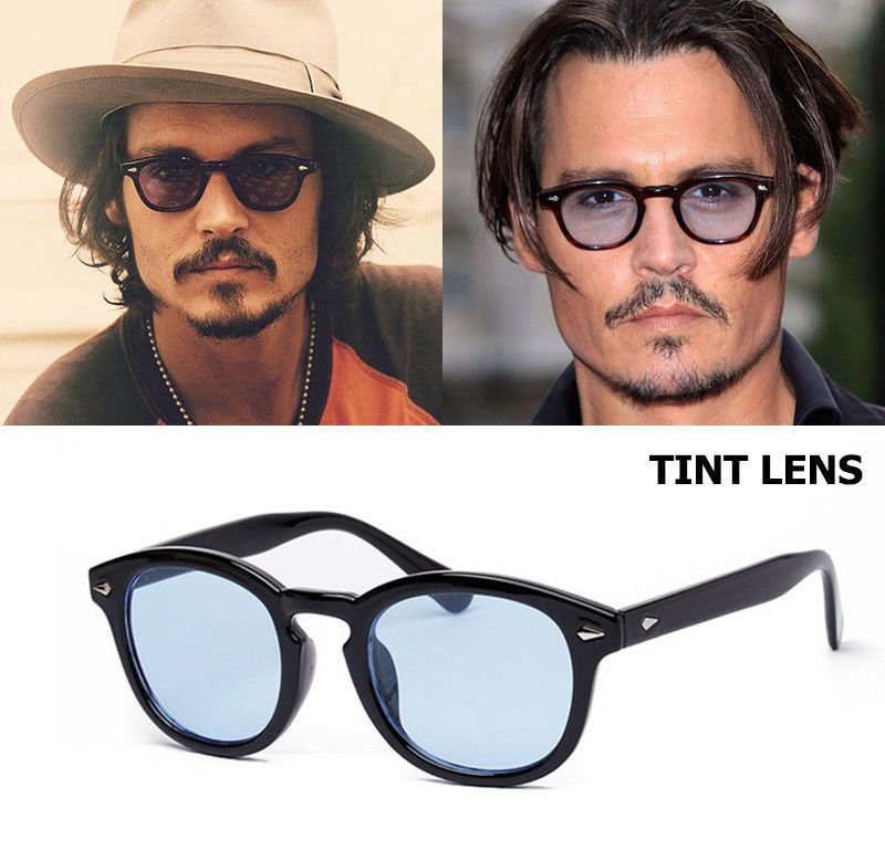 Johnny Depp Lemtosh Style Round Sunglasses Tint Ocean Lens Brand Design Party