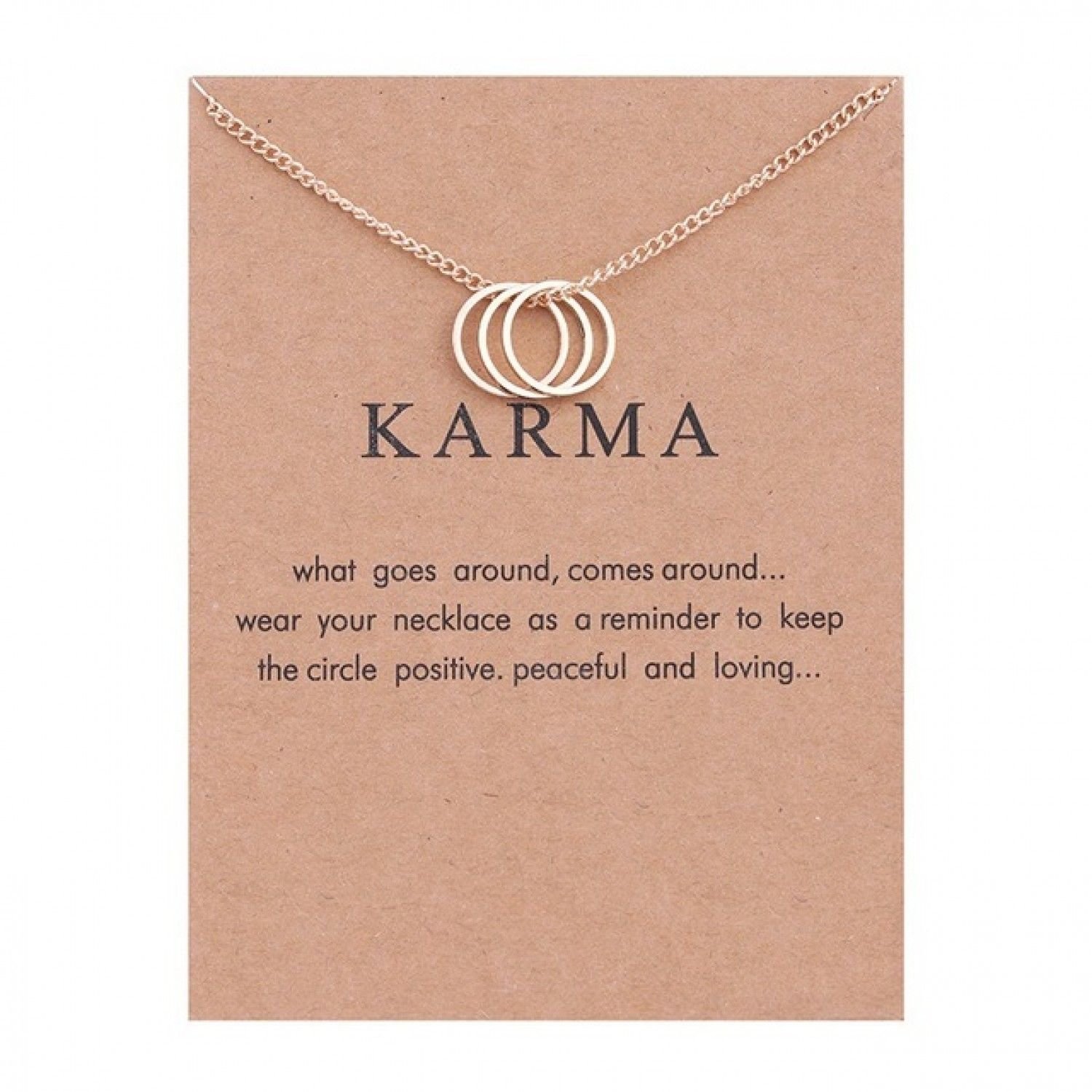 Karma Gold-color Three Circle Necklace