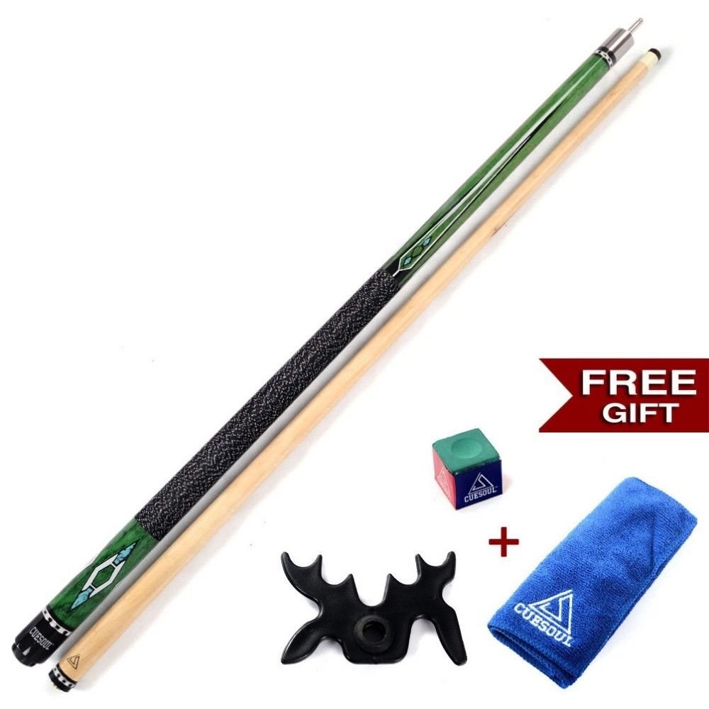 Pool Cue Stick With Free Cue Clean Towel+Billiard Chalk+Bridge Head With 13Mm