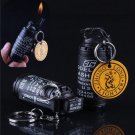 Men'S Military Army Style Metal Key Chain Wheel Flame Gas Lighter Outdoor Sports