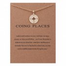 Fashion Jewelry Gold-color Going Places Compass Disc Chain Necklace Women