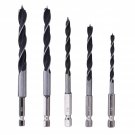 5Pcs 1/4" Hex Shank Woodworking Drill High Carbon Steel Hcs Drill Bit Set
