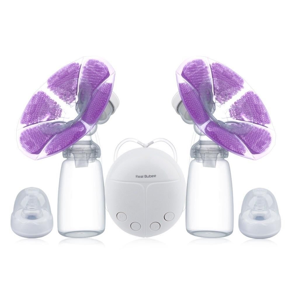 Real Bubee Single/Double Electric Breast Pump With Milk Bottle Infant Usb Bpa