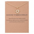 Fashion Gold-color Good Vibes Only Sun Necklaces & Pendants For Women Jewelry