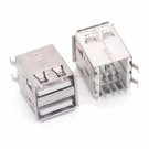 10Pcs Double USB Type A Female Solder Jacks Connector PCB Socket USB-A type