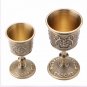 Vintage Hand-Made Solid Copper Wine Glass Water Goblet Carving Pattern Fg