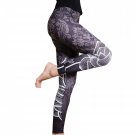 2018 Hayoha New Printing Stitching Leggings Hip Elastic Waist Slim Leggins