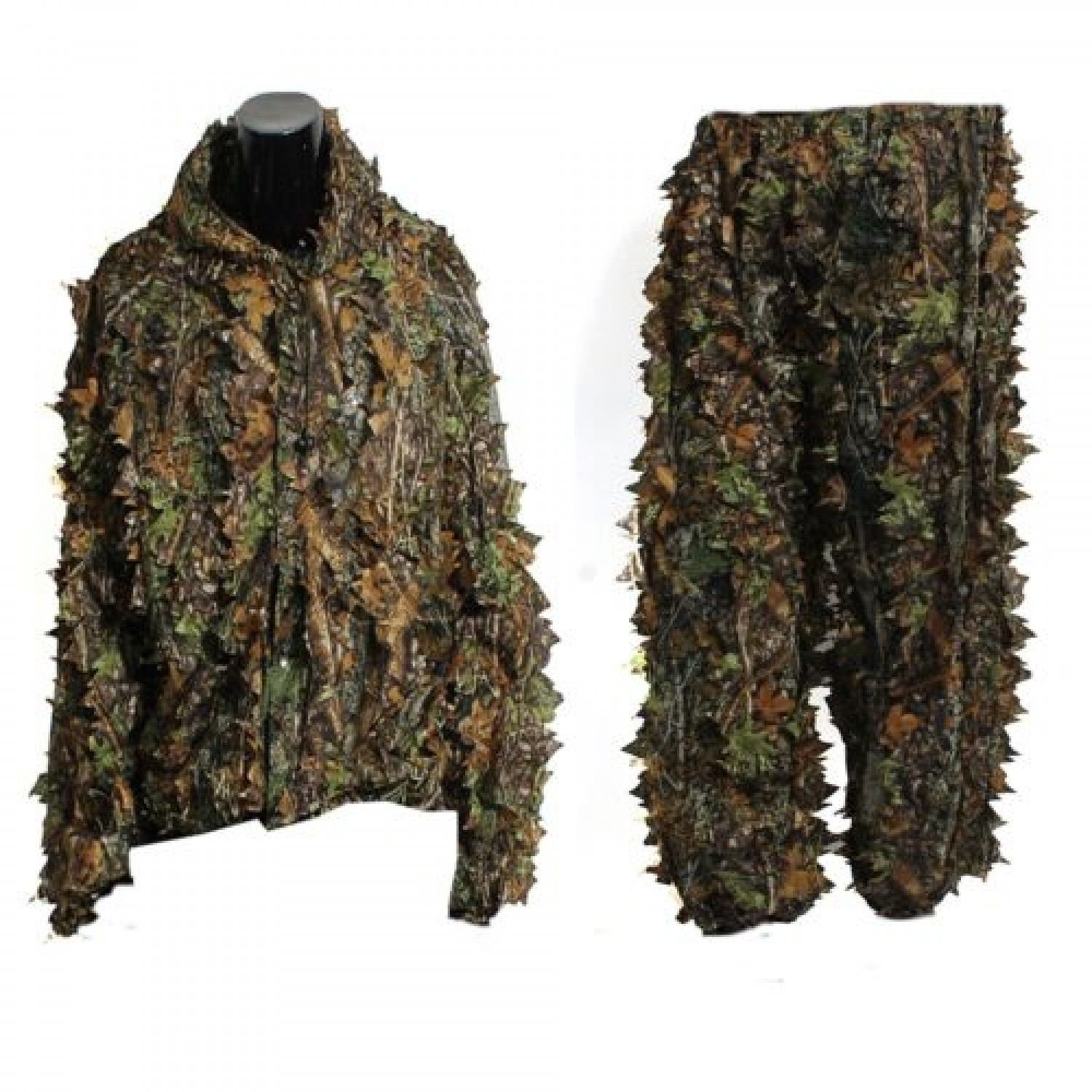 Hunting Woodland 3D Bionic Leaf Disguise Uniform CS Camouflage Suits Set