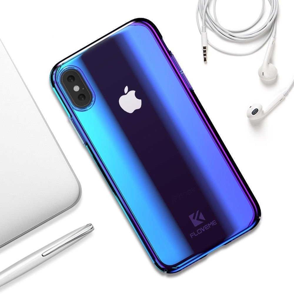 Blue Ray Light Case For Iphone X 8 6 Luxury Hard Pc Fundas For Iphone 6 7 Plus