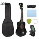 Guitar Combo 21" Black Soprano Ukulele Uke Hawaii Bass Guitar Guitarra Musical