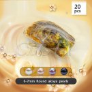 6-7Mm Akoya Round Pearl In Oyster Vacuum-Packed 20Pcs, White Pink Lavender