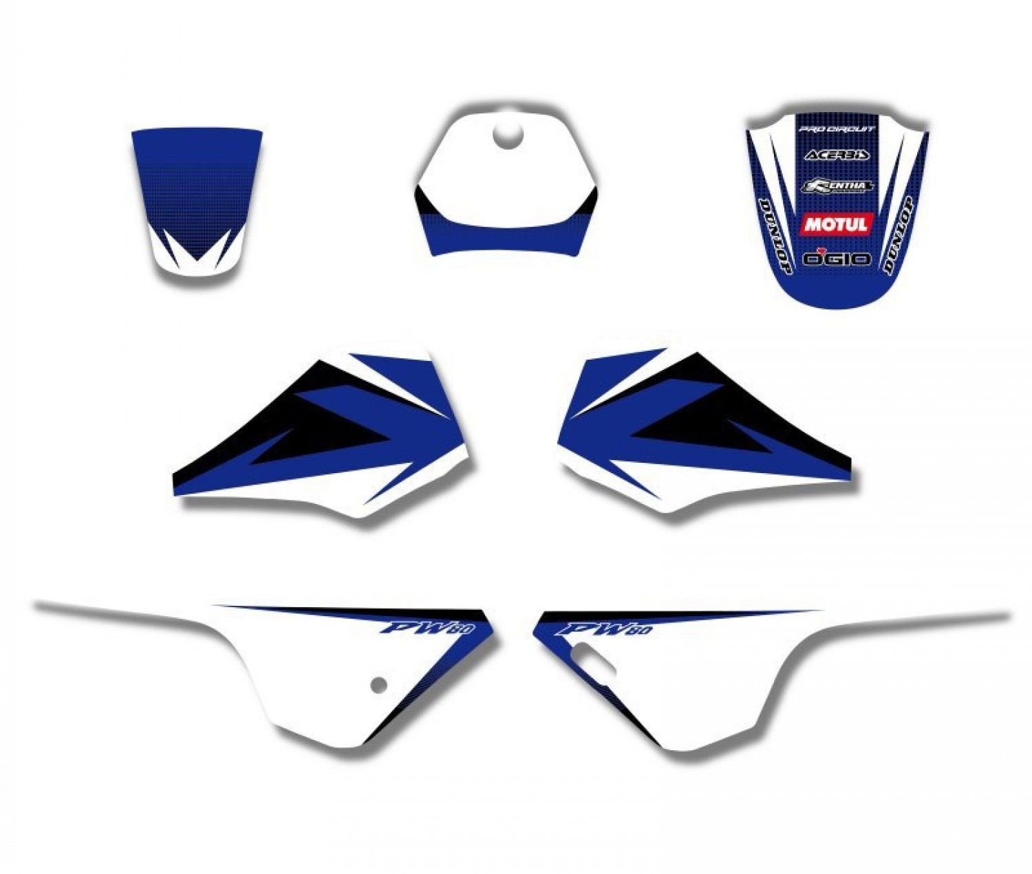 H2CNC GRAPHICS & BACKGROUND DECAL STICKER Kits For Yamaha PW80 PW 80 All Years