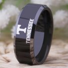 Hot Sales 8MM Black With Shiny Edges Tennessee Vols Design Tungsten Wedding Ring