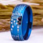 8MM Shiny Blue Dome CIRCUIT BOARD Design New Men's Fashion Tungsten Ring