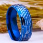 8MM Shiny Blue Dome CIRCUIT BOARD Design New Men's Fashion Tungsten Ring