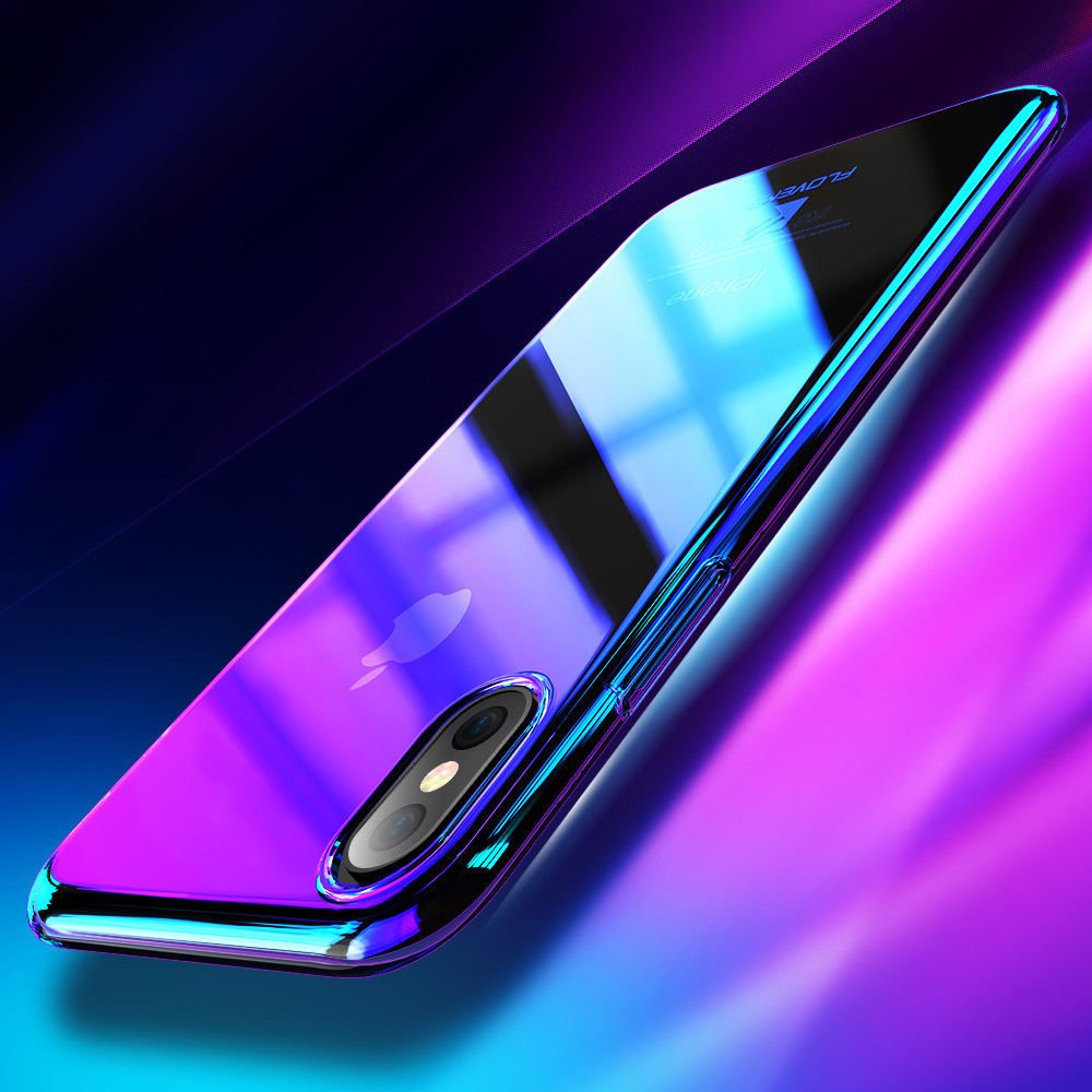 Blue Ray Case For iPhone 8 7 Plus Phone Cases Luxury Gradient Aurora Cover