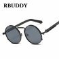 Classic Vintage Steampunk Small Round Sunglasses Gold Metal Frame Men Women