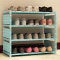 Simple 4 Layers Shoes Rack Thicken Steel Pipe Non-Woven Cloth Diy Shoes Storage