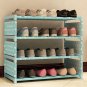 Simple 4 Layers Shoes Rack Thicken Steel Pipe Non-Woven Cloth Diy Shoes Storage