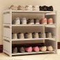 Simple 4 Layers Shoes Rack Thicken Steel Pipe Non-Woven Cloth Diy Shoes Storage