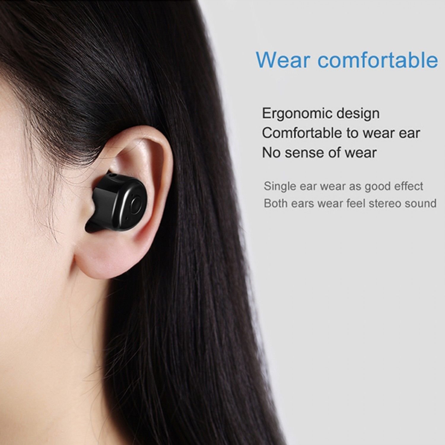 2 Pcs Twins True Wireless Bluetooth Earphone Mini Invisible Cordless Bluetooth
