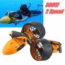 300W Electric Underwater Scooter Water Sea Dual Speed Propeller Diving Pool