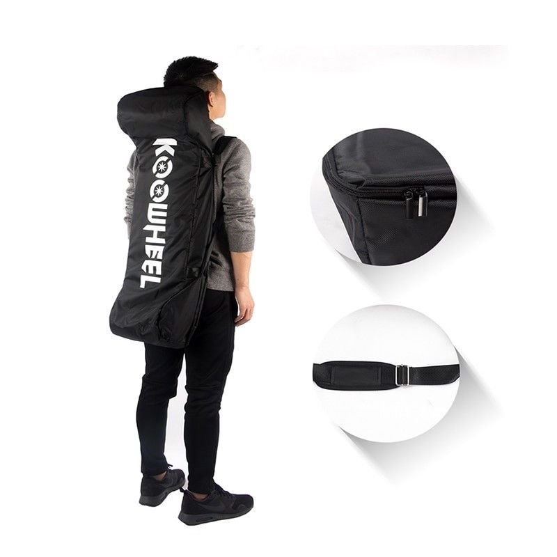 4 Wheels Electric Skateboard Bag Longboard Shoulder Backpacks Black Canvas