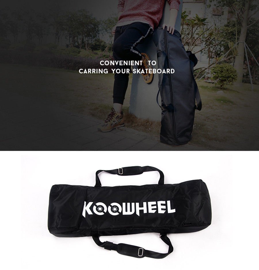 4 Wheels Electric Skateboard Bag Longboard Shoulder Backpacks Black Canvas