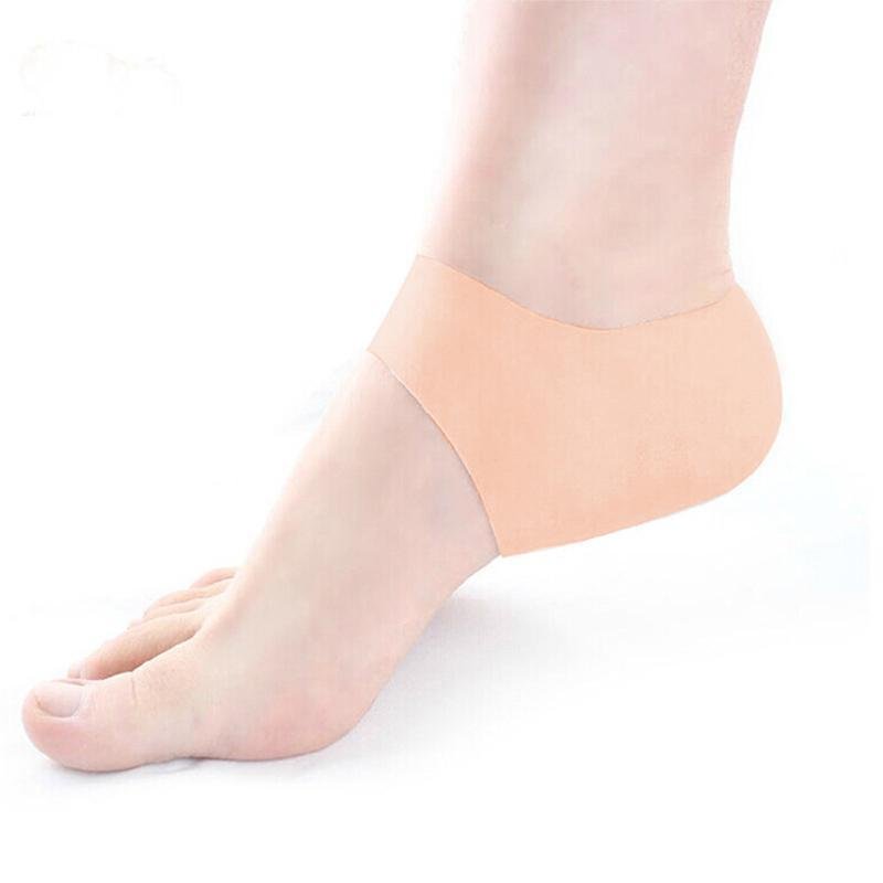 2 Pair Silicone Gel Heel Sleeves Breathable Protective Heel Ankle Wrap Plantar