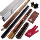 57" Snooker Cue Handcraft 3/4 Jointed With Mini Butt End Extension Packed