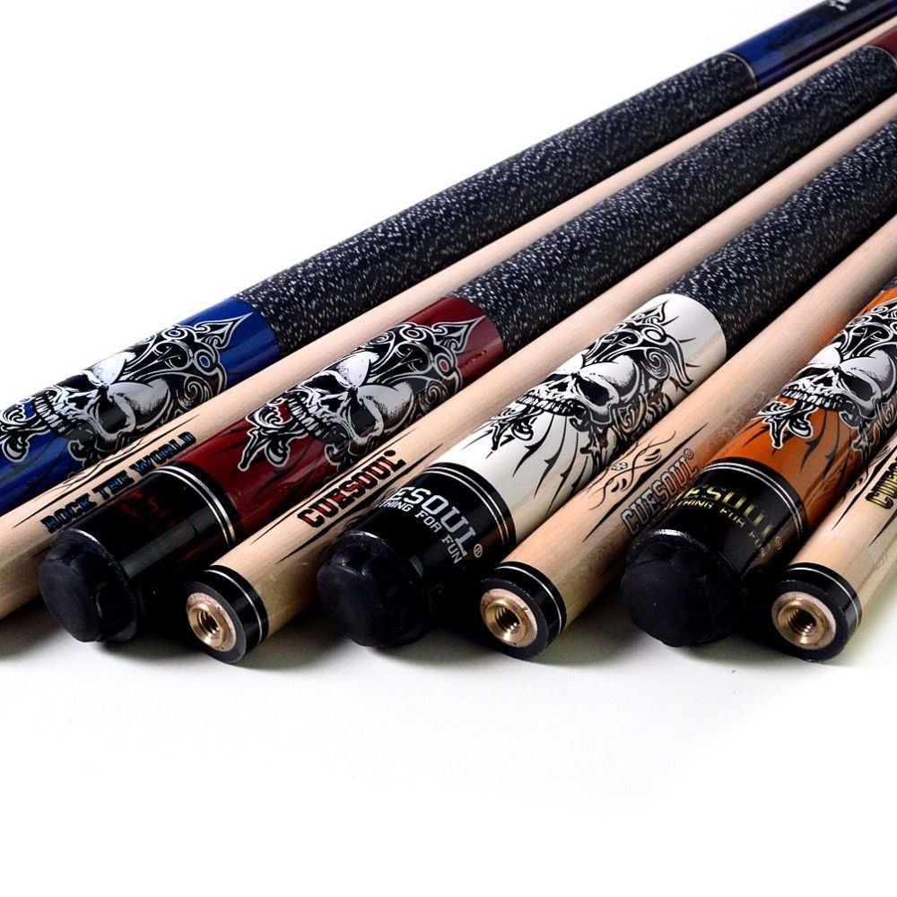 New Coming Rockin Series Maple Pool Cue Stick Set With Blue Carrying Cue Bag