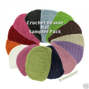 Kufi Caps, Hand Chrocheted Hats - Choose from 14 colors