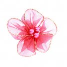 1 5/8" Gold Edged Organza Flower with Pearls-10 pieces