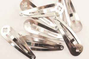 40mm Snap Clip Round with Hole for Hair Bows 24 Pieces